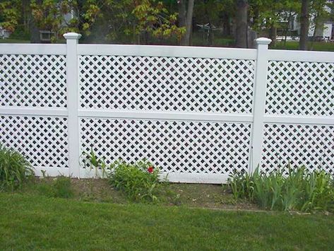 Vinyl Fences-Lattice Panels-Dover NH Lattice Deck, Lattice Fence Panels, Vinyl Lattice Panels, Cheap Privacy Fence, Fence Planning, Lattice Panels, Square Lattice, Fence Planters, Privacy Fence Designs