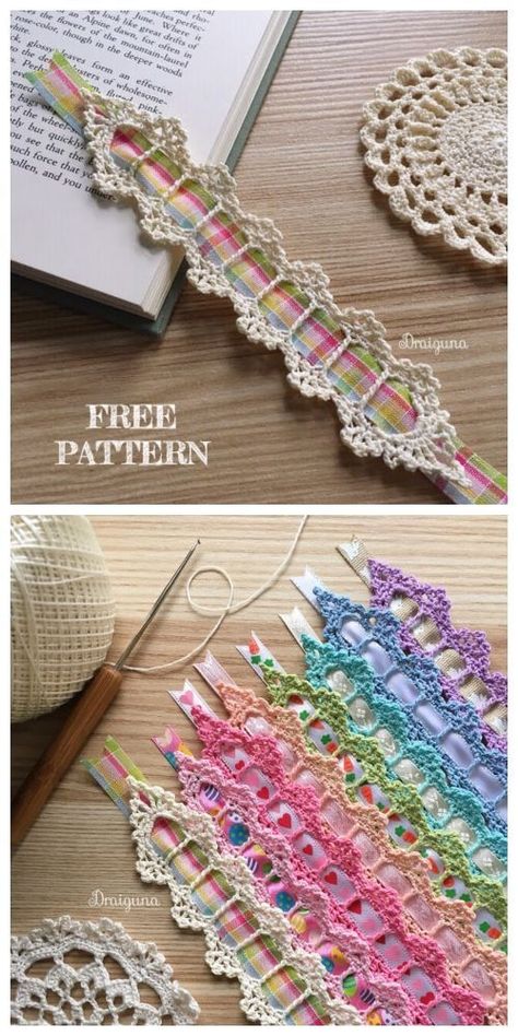 Ribbon Celebration Bookmark Free Crochet Patterns Crochet Ribbon Pattern, Crochet With Ribbon, Crochet Bookmarks Free Patterns, Ribbon Crochet, Crochet Ribbon, Crochet Bookmark Pattern, Crochet Mouse, Crochet Lace Pattern, Crochet Bookmarks