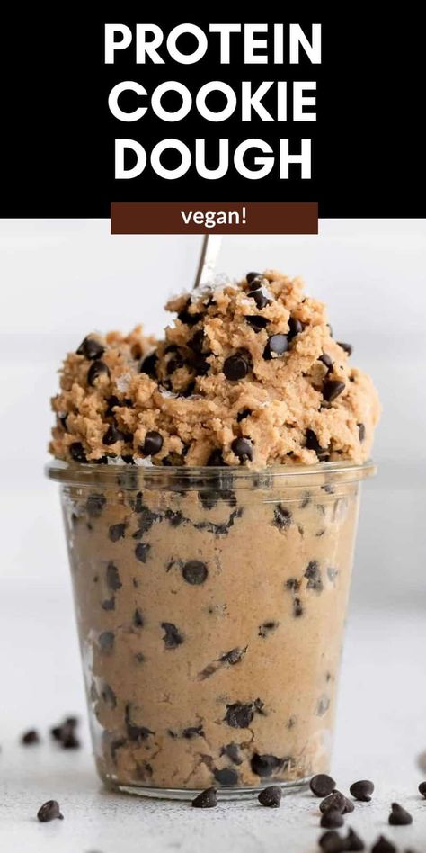 This protein cookie dough is easy to make, vegan, gluten free, paleo and keto friendly. This healthy cookie dough has 10 grams of protein per serving and is so easy to make. Healthy Protein Cookie Dough, Protein Cookie Dough, Healthy Cookie Dough, Protein Cookie, Healthy Cookie, Healthy Protein Snacks, Protein Desserts, Cookie Dough Recipes, Edible Cookies