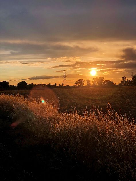 Rachael Core Aesthetics, Brown Sunset Aesthetic, Rachael Core, Brown Sunset, Sunset Field, Country Photography, Warm Sunset, Dreamy Photography, Nature Art Painting