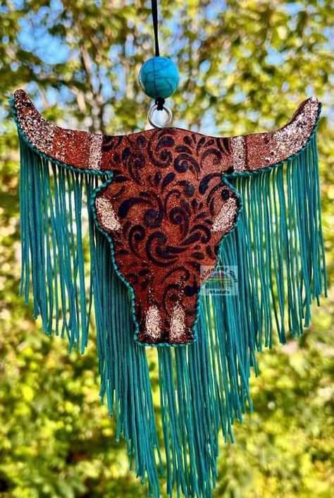 Car Freshie Ideas, Cute Car Air Freshener, Freshie Ideas, Western Car, Future Trucks, Car Freshies, Cotton Crafts, Diy Dollar Store Crafts, Cow Skull