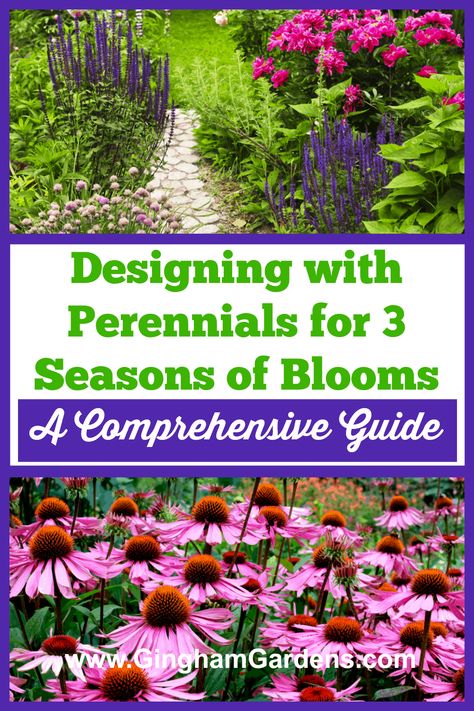 Full Season Garden, All Season Perennial Garden Plan, 3 Season Flower Garden Plans, Fall Garden Design, Three Season Flower Bed, Oklahoma Perennial Garden, Zone 8 Perennials Garden Ideas, Perennial Garden Design Layout, Spring To Fall Perennial Garden