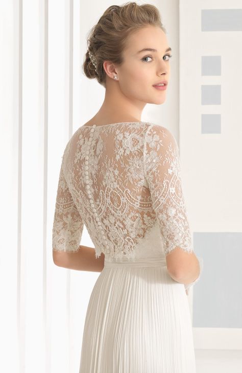 Muslin Dress, Dress Pictures, Wedding Info, Long White Dress, Lace Jacket, Wedding Dress Trends, Elegant Wedding Dress, Cheap Wedding Dress, Wedding Dress Long Sleeve