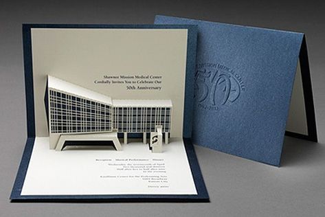 Architecture Invitation Card, Pop Up Architecture, Architecture Business Cards, Pop Up Invitation, Mises En Page Design Graphique, Origami Architecture, Paper Architecture, Interior Design Presentation, Leaflet Design