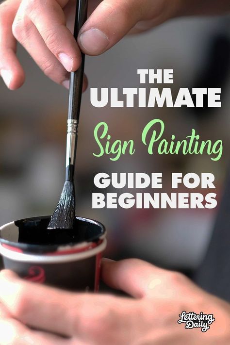 The ULTIMATE sign painting guide for beginners! With this step by step tutorial, you will learn everything you need to know about sign painting lettering! You will learn about the tools, mixing colors and sign painting techniques. This sign painting tutorial is ideal for very beginners! #signpainting #signpaintinglettering #signpaintingtutorial #lettering #handlettering #brushlettering #brushcalligraphy Lettering Painting, Painting Lettering, Sign Painting Lettering, Cuadros Diy, Painting Guide, Design Alphabet, Mixing Colors, Sign Painting, Sign Writing