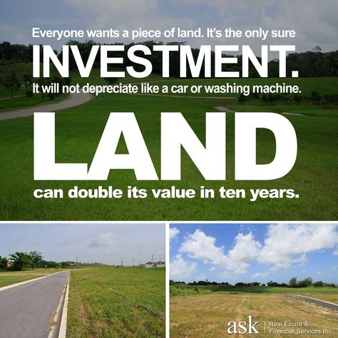 Investment Poster, Barbados Villas, Real Estate Marketing Gifts, Land Investment, Real Estate Marketing Quotes, Real Estate Slogans, Buying Land, Investing In Land, Barbados Vacation