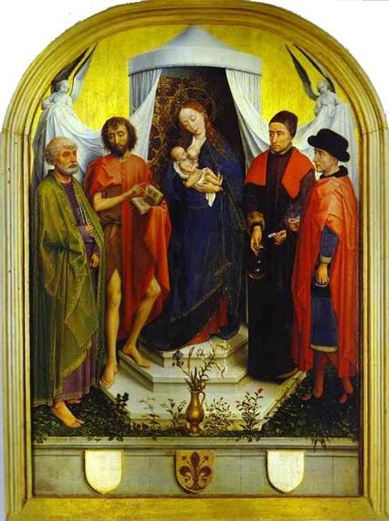 Medici Madonna, 1460, by Rogier Van Der Weyden (1399-1464) Robert Campin, Rogier Van Der Weyden, Jan Van Eyck, Van Eyck, Religious Painting, Religious Paintings, Paul Gauguin, Madonna And Child, John The Baptist