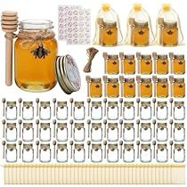 Baby Shower Gifts For Guests, Mini Glass Jars, Honey Jars, Favour Jars, Jar Packaging, Honey Sticks, Jars With Lids, Honey Dipper, Jar Design