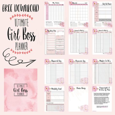 A blog providing reviews and tips on beauty, lifestyle, mom life, and paper crafts. Beauty Planner Free Printable, Planer Organisation, Free Planner Printables, Boss Planner, Daily Planner Pdf, Girl Boss Planner, Mom Planner, Small Business Planner, Planner Pdf