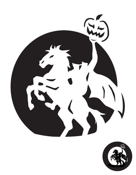 Headless Horseman Pumpkin, Halloween Pumpkin Stencils, Lantern Template, Carving Templates, Cute Pumpkin Carving, Pumkin Carving, Halloween Pumpkin Carving Stencils, Scary Pumpkin Carving, Halloween Stencils