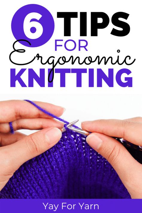 Do your hands hurt from knitting? These tips for Ergonomic Knitting can help! Learn why knitting hurts your hands, and what to do about knitting hand pain. #knittingtips #knittingtutorials #knittinghelp #handknitting Seed Stitch Cowl, Knitting Hacks, Learn To Knit, Knitting Help, Easy Knitting Patterns, Circular Knitting Needles, Circular Knitting, Diy Knitting, Knitting Tutorial