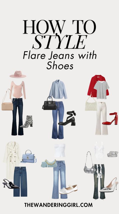 13+ Flare Jeans Outfit Ideas Check more at https://beautyfashionideas.com/heels/13-flare-jeans-outfit-ideas/ Boots For Flare Jeans, Style Flare Jeans Outfit Ideas, How To Wear Flare Jeans, Flare Jeans With Heels, What Shoes To Wear With Flare Jeans, Shoes For Flare Jeans, Casual Flare Jeans Outfit, Flare Jeans With Sneakers, How To Style Flared Jeans