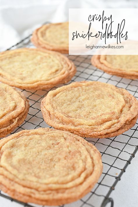 Crispy Snickerdoodle Cookies, Snickerdoodle Cookies Crispy, Big Snickerdoodle Cookies, Crispy Snickerdoodles, Kids Favorite Cookies, Crispy Cookies Recipe, Snickerdoodle Recipes, Snickerdoodles Cookies, Jumbo Cookies