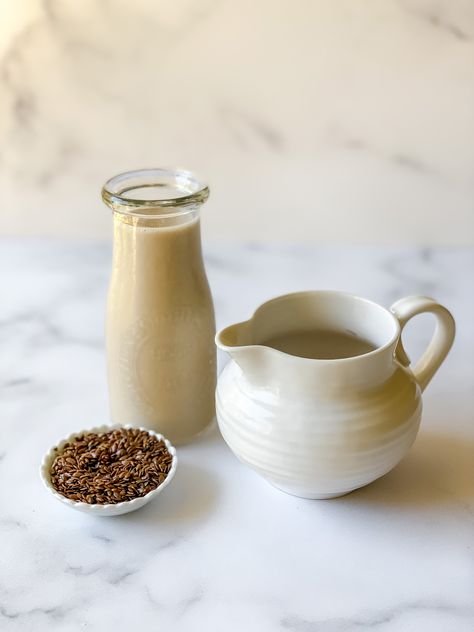 Homemade Flax Milk Flax Milk Recipe, Milk Replacement, Flax Milk, Healthy Milk, Flax Seed Recipes, Grain Free Granola, Dairy Free Milk, Food Ingredients, Plant Based Milk