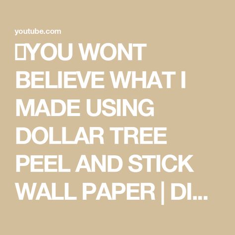 🤯YOU WONT BELIEVE WHAT I MADE USING DOLLAR TREE PEEL AND STICK WALL PAPER | DIY HACKS! Wall Paper Diy, Tree Peel And Stick Wallpaper, Peel N Stick Wallpaper, Wallpaper Diy Crafts, Wallpaper Unique, Wallpaper And Tiles, Rub On Transfers, 1 Dollar, Paper Diy