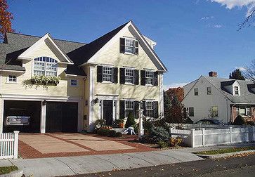 Yellow Siding Design Ideas, Pictures, Remodel, and Decor - page 4 Black Garage Door, Old House Exterior, Black Garage Doors, Yellow Exterior, Black Garage, Garage Door Types, Black Shutters, Garage Door Makeover, Garage Door Design