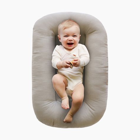 Snuggle Me Organic Organic Infant Lounger - Birch Baby Lounger Pillow, Snuggle Me Organic, Snuggle Me, Bionic Design, Newborn Lounger, Baby Lounger, Baby Nest, Material Bed, Baby List