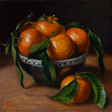 Still Life with Clementines by Alexei Pal Earthy Kitchen, Orange Painting, Black Bowl, Panel Board, Still Life Fruit, Boat Art, Fruit Painting, Still Life Drawing, Daily Painting