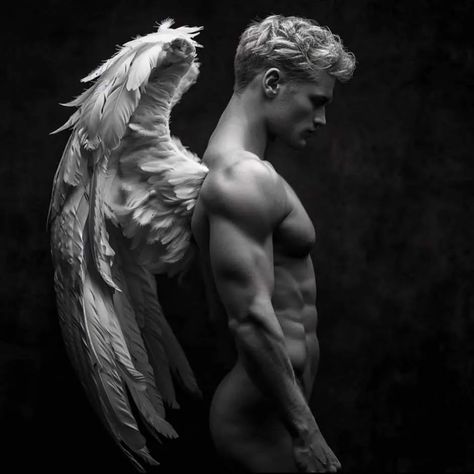 Angel Wings From Behind, Wings From Behind, Male Fallen Angel, Trying To Be Better, Male Angels, Angels Pictures, Creatures Art, Angel Pictures, Fallen Angel