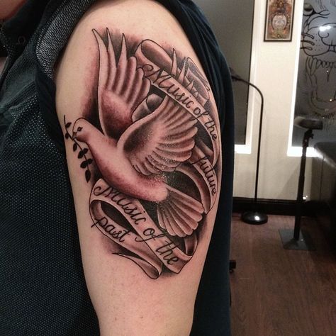 #dove #tattoo #tattoos #ideas #designs #men #formen #menstattooideas Dove Tattoo Design For Men, Peace Dove Tattoos, Tattoo Journal, Dove Tattoo Design, Dove Tattoos, Band Tattoos, Dove Tattoo, Wild Tattoo, Ribbon Tattoos