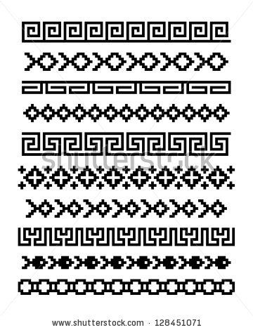 8 Old vector files of ancient Greek design. This Greek old vector pack has great ancient symbols of art and culture. Use this old vector of symbols in your next Greek design! . All Free Download Vector Graphic Image from category Greek Border. Design by Jnk Artworks. File format available Eps.  Vector tagged as      ancient, antique, bull, Bull Head Clip Art, Bull Head Clipart, clip art, Clipart Horse Head, culture, ethnic, figure, god, Ancient Greek Design, Mochila Crochet, Greek Pattern, Muster Tattoos, Fair Isles, Greek Design, Quilt Border, Pola Kristik, Pola Sulam