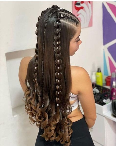 ELEGANTES PEINADOS CON TRENZAS FÁCILES DE HACER Y MÁS | Hermosos peinados con trenzas | Facebook Hairstyle Examples, Rave Hair, Hairdos For Curly Hair, Hair Stylist Life, Hairdo For Long Hair, Easy Hairstyles For Long Hair, Braids For Long Hair, Elegant Hairstyles, Aesthetic Hair