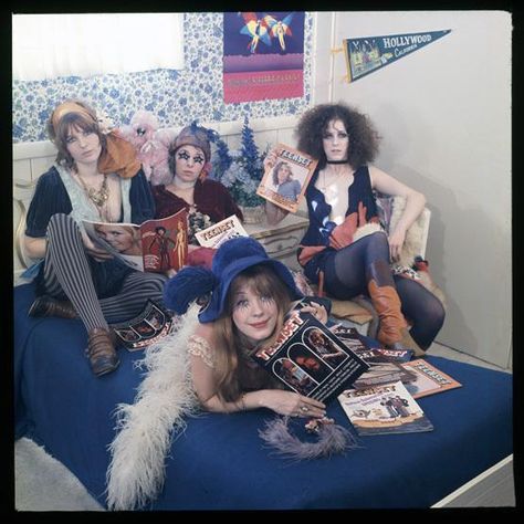 Miss Cynderella (Cynthia Cale-Binion), Miss Sandra (Sandra Leano), Miss Christine (Christine Frka) and Miss Pamela (Pamela Des Barres) of The GTOs. Photo for 'AUM' magazine, April 1969. The Gtos, Groupie Aesthetic, Famous Groupies, Pamela Des Barres, Louise Ebel, Rock & Roll, Musica Rock, Sharon Tate, Girls Together