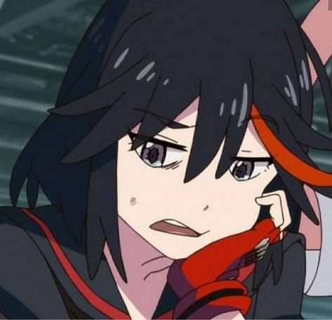 ??? Kill La Kill, An Anime, Anime Character, Black Hair, Red, Hair, Anime, Blue, Black