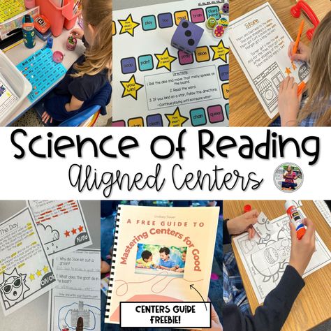 Science of Reading Aligned Centers - Sweet 'N' Sauer Firsties First Grade Independent Reading Centers, Science Of Reading Bulletin Board, 2nd Grade Centers, Phonics Puzzles, Reading Bulletin Boards, The Science Of Reading, Science Of Reading, Magnetic Letters, Independent Reading