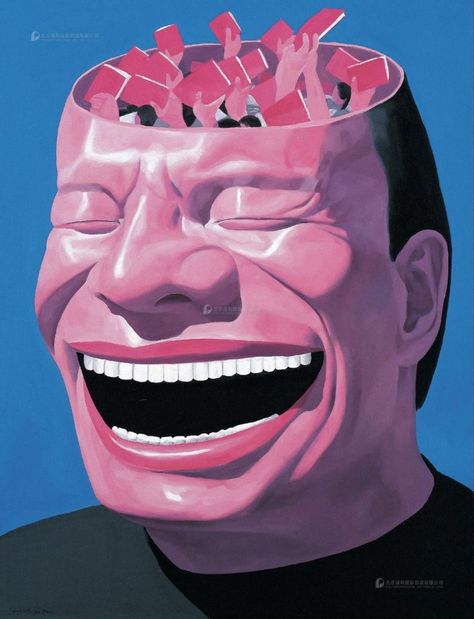 Yue Minjun, Memory no. 4 (2000) Yue Minjun, Chinese Contemporary Art, Art Chinois, Digital Museum, Contemporary Art Painting, Les Sentiments, Chinese Painting, Art Plastique, Chinese Art