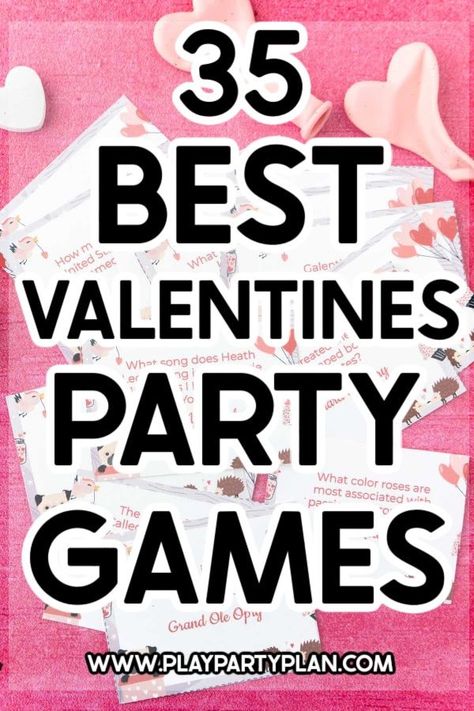 Valentine Games For Church Group, Church Valentines Party Games, Valentines Kids Games, Adult Games Party, Games For Big Groups, Adults Games, Kids Valentine Party, Couples Games, Classroom Party Games