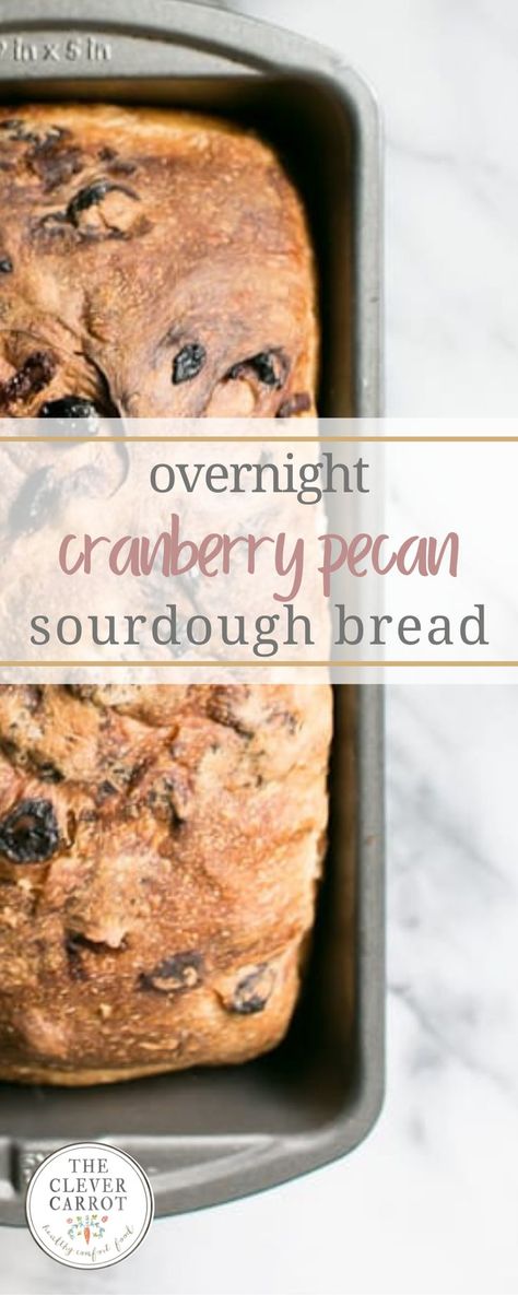 The best part of making sourdough bread is seasonal baking, and if fall that means this cranberry pecan bread! It's basically no-knead, and rises overnight, so your work is minimal. This bread is perfect for making leftover turkey sandwiches after Thanksgivign dinner! Cranberry Sourdough Bread, Cranberry Sourdough, The Clever Carrot, Clever Carrot, Cozy Fall Recipes, Seasonal Baking, Leftover Thanksgiving, Turkey Sandwich, Cranberry Bread