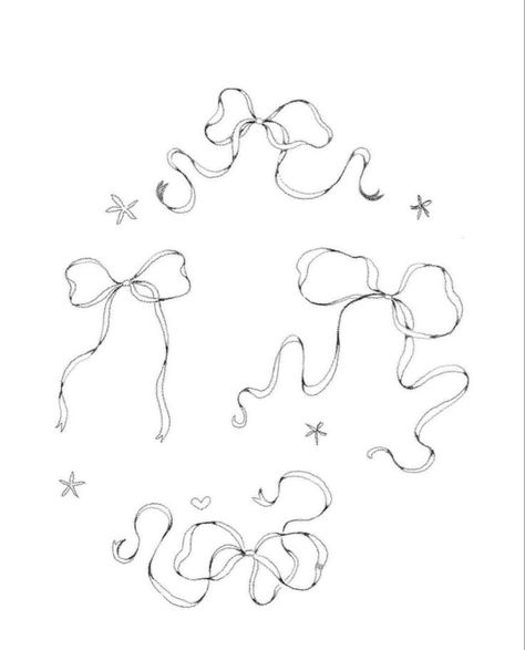 2x2 Tattoo Size, Vintage Bow Drawing, How To Draw A Bow, Ribbon Drawing, Bow Illustration, Bow Drawing, Ribbon Tattoos, Bow Tattoo, Arte Inspo