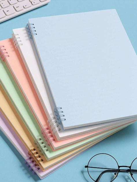 1pc Random Color Spiral Notebook | SHEIN USA Classy School Supplies, Cute Stationery Notebooks, Cool Notebooks For School, Spiral Notebooks For School, School Supplies Aesthetic Notebooks, Danish Pastel School Supplies, Japanese School Supplies Notebooks, How To Make A Spiral Notebook, Fancy School Supplies