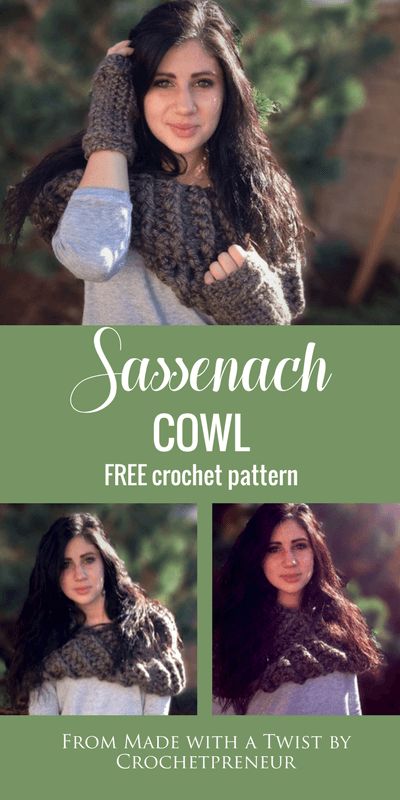 This free pattern is so fast and easy, I can't resist! #outlander #highlandcowl #sassenach #claire #sassenachcowl #outlandercowl #clairecowl #freecrochetpattern #chunkycowlpattern #chunkycowl #granite #hometownusa #lionbrandyarn Outlander Patterns, Outlander Knitting Patterns, Outlander Knitting, Crochet Cowl Free Pattern, Crochet Bloggers, Crochet Cowl Pattern, Crochet Business, Pattern Knitting, Cowl Pattern