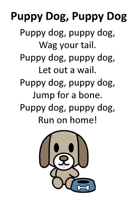 Itty Bitty Rhyme: Puppy Dog, Puppy Dog Pet Fingerplays, Rhyme On Animals, Songs About Dogs Preschool, Pet Songs For Toddlers, Dog Songs Preschool, Pet Songs Preschool, Dog Themed Activities, Dog Songs, Preschool Pets