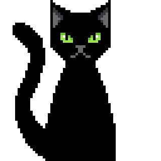 A cat in 64x64 pixel art. Just for Pratice. 64x64 Pixel Art, Black Cat Pixel Art, Pixel Gif, Black Cat Aesthetic, Gif Png, Cat Frame, Cute Black Cats, Cat Aesthetic, Art Videos