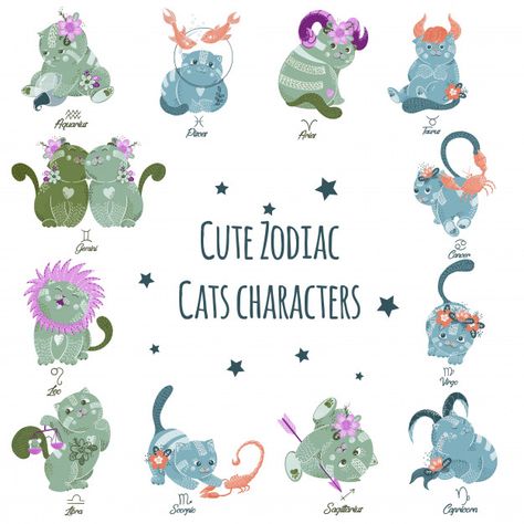 Zodiac Cats, Cat Zodiac, Zodiac Signs Animals, Matching Ideas, Cute Zodiac, Aries Zodiac Facts, Cool Shirt Designs, Galaxy Cat, Miniature Set