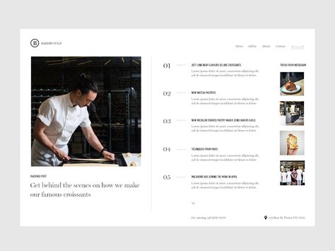 Table Of Content Page Design, Bakery Website, Ui Design Principles, Blog Website Design, News Website Design, Timeline Design, Grid Layouts, Best Web Design, Minimal Web Design