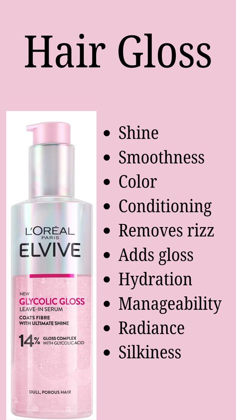 Achieve radiant shine, smoothness, and vibrant color with L'Oréal Hair Gloss. Instant glow! Transform your hair with L'Oréal Hair Gloss: stunning shine, smooth texture, and vibrant color. Elvive Serum, Smooth Shiny Hair, Porous Hair, Loreal Hair, Christmas Decorations Apartment, Hair Gloss, Dull Hair, Good Hair Day, Hair Fibers