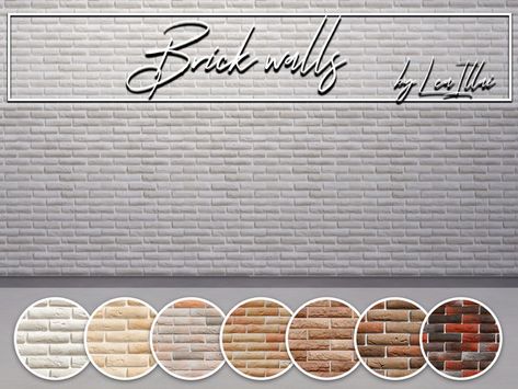 LeaIllai's Brick walls [TS4] Mod Wall, Brick Interior, Free Sims 4, Sims 4 House Design, Brick Texture, Interior Wallpaper, Wall Exterior, Sims 4 Cc Furniture, Brick Walls