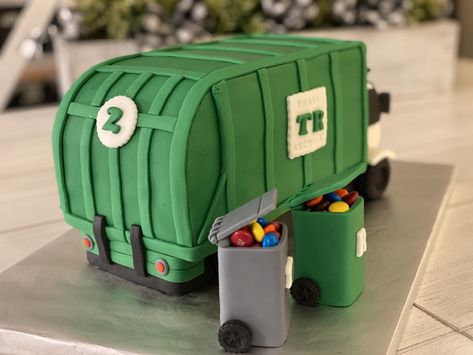 Bin Lorry Cake, Bin Truck Cake, Lorry Cake, Garbage Truck Party, Trash Bash, Trash Truck, Truck Cakes, Truck Birthday, 2 Birthday Cake