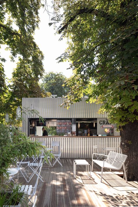 Restaurant Landscape Design, Restaurant Landscape, Coffee Shop Concept, Container Cafe, Outdoor Restaurant Design, Cafe Shop Design, Concept Ideas, Outdoor Cafe, Container Shop