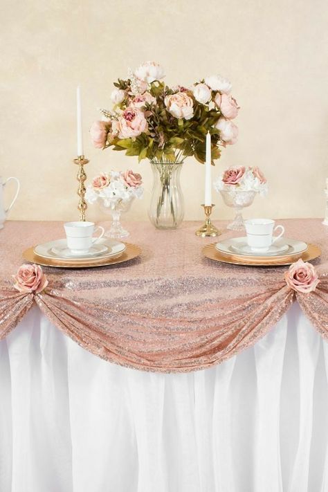 Blush Tablecloth, Skirting Ideas, Tutu Table Skirt, Tutu Table, Table Skirting, Event Tables, Groom Style Wedding, Milo Manheim, Quince Decorations