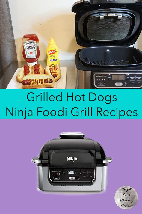 Ninja Foodie Grill Xl Recipes, Ninja Foodi Grill Recipes, Grill Hot Dogs, Wood Fire Grill Recipes, How To Cook Bratwurst, Hot Dog Grill, Grilled Cheese Burger, Grilled Hot Dogs, Indoor Grill Recipes