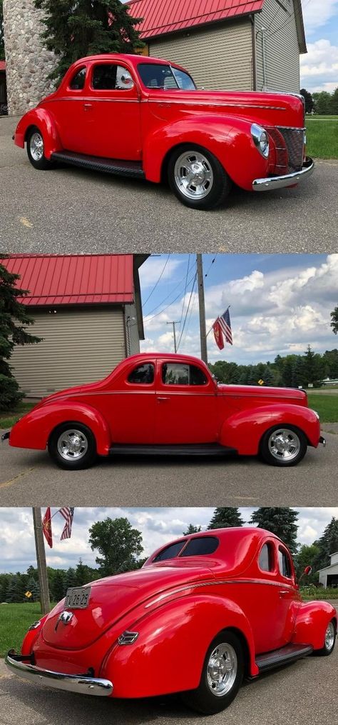 I love the lines on this car. 40s Cars, 1940 Ford Coupe, Crazy Cars, Hot Rod Pickup, Ford Hot Rod, Hot Rods Cars Muscle, 1940 Ford, Ford V8, Old Ford Trucks