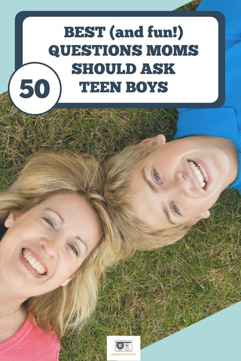 Get 50 Questions hand-picked to be fun conversation starters with your teenage son!  We all know how hard it is to get our teen boys to talk to us--hopefully these questions will help start and deepen a conversation with you and your son!  Mother Son Relationship | Mother Son Bond | Parenting | Parenting Tips  #parenting #parentingtips #parentingteens #parentingteenboy Mother Son Bond, Mother Son Relationship, Parenting Teen Boy, 50 Questions, Teenage Son, Raising Teenagers, Fun Questions, Fun Conversation Starters, Healthy And Fit