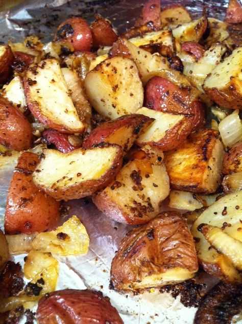 ina's mustard roasted potatoes. Mustard Roasted Potatoes, Crispy Roasted Potatoes, Roasted Potatoes, The Recipe, Side Dishes, Potato, Mustard, Ina Garten