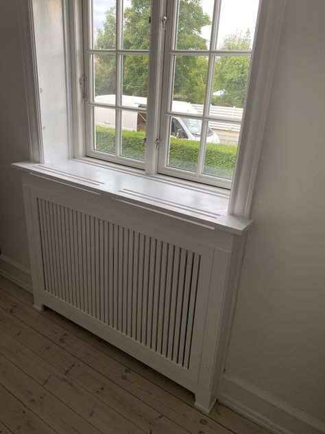 Bay Window Storage With Radiator, Window With Radiator Underneath, Bedroom Radiators, Kitchen Radiator, Corner Shelf Design, Home Radiators, Fireplace Built Ins, Dining Room Hutch, Interiors Dream