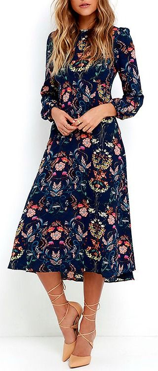 Clothing, Shoes & Jewelry : Women : dresses casual http://amzn.to/2j9MzLH Classic Ingenue Style, Ingenue Style, Sukienki Maksi, Elegante Casual, Inspired Outfits, Looks Style, Modest Dresses, Floral Print Dress, Look Fashion